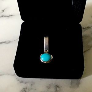 Turquoise and sterling silver pendant